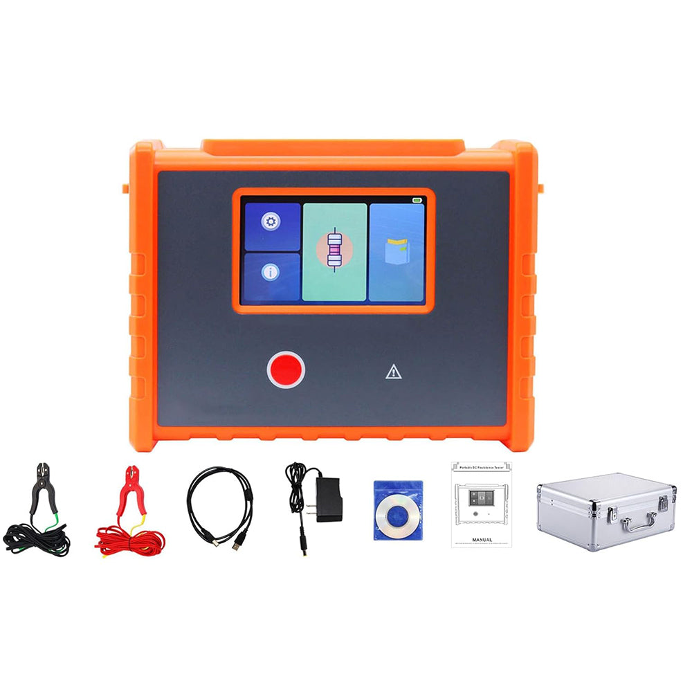 VTSYIQI Transformer Winding DC Resistance Tester Grounding Conductivity Tester with Resistance Range 10.0uΩ-50.00KΩ Resolution 0.1 UΩ Precision ±0.2% FS±10dgt USB Interface 500 Groups Data Storage Four-Wire Test Method