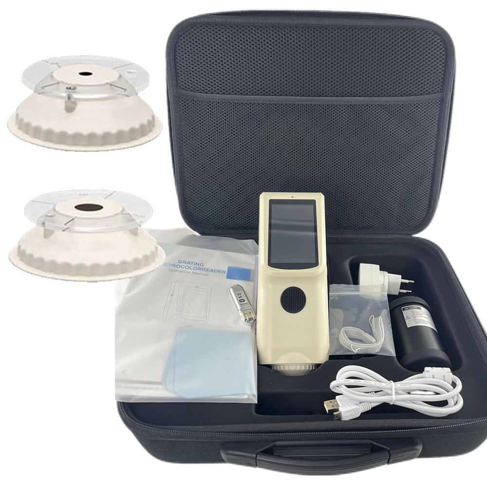 VTSYIQI Dual Apertures Spectrophotometer Color Difference Measurement with Display Accuracy 0.01 ASTM ISO Standard Compliant Dual Aperture Ø8mm Ø4mm Repeatability 0.03 D/8 SCI SCE Measurement Camera Locatin