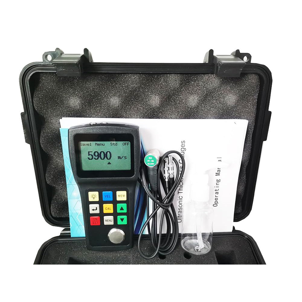 VTSYIQI Digital Through Coating Ultrasonic Thickness Gauge 0.03'' to 12'' with PT-08 Probe Transducer w/P-E and E-E Mode Echo-Echo