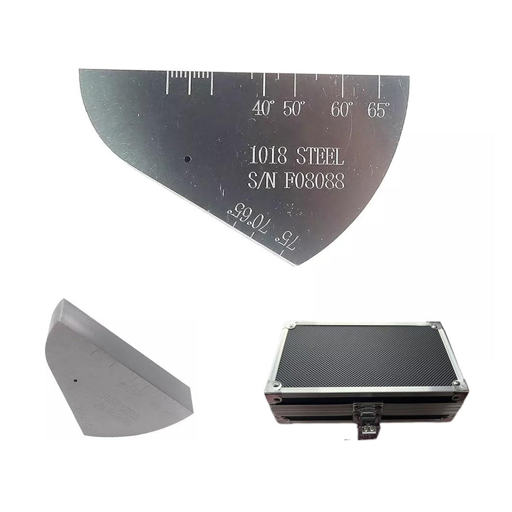 VTSYIQI Ultrasonic Calibration Block Standard Test Blocks for Ultrasonic Flaw Detection with Engraved Reference Mark Scales from 35 to 75 Degrees Thickness 20mm Hole Diameter 1.5mm 1018 Carbon Steel Based on BS2704 and ISO 7963