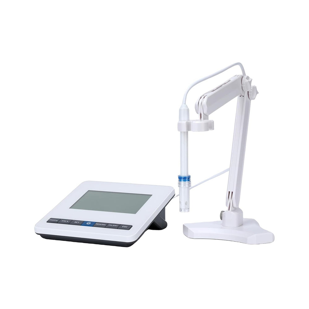 VTSYIQI Laboratory Benchtop pH Meter with 5 Points Calibration Automatic/Manual Temperature Compensation PH Buffer Powder mV Measuring Range -2000~2000mV pH Measuring Range -2.00~20.000pH Movable Bracket Auto-Shut Off Function