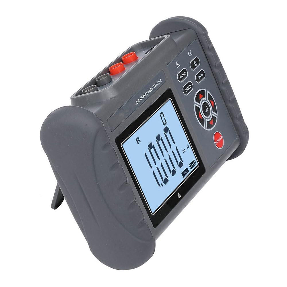 VTSYIQI DC Low Resistance Meter Tester Digital Micro Ohmmeter Equipotential Tester with Resolution 10uΩ Accuracy ±0.1% Resistance Range 0.01mΩ to 30.00KΩ USB Interface 500 Groups Data Storage