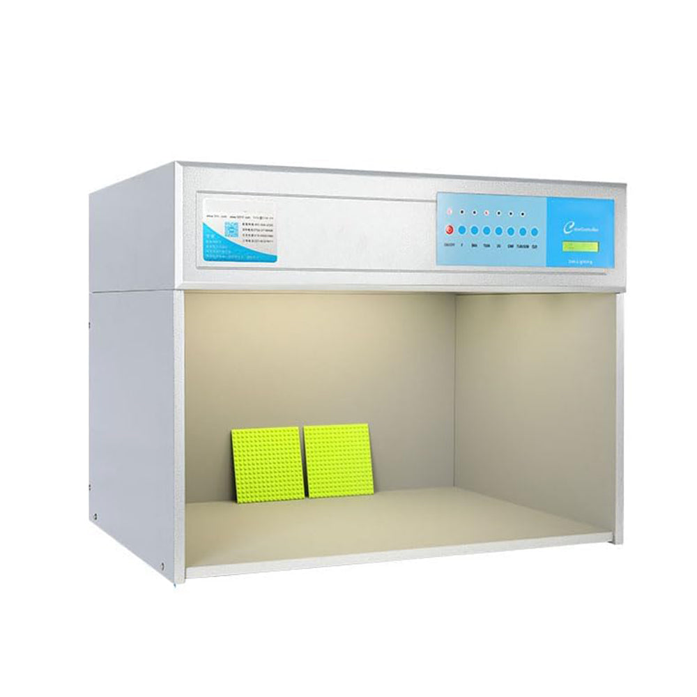 VTSYIQI 6 Color Assessment Cabinet Box Color Evaluation Cabinet Box with D65 TL84 TL83 UV F CWF 6 Light Sources Elapsed Time Meter for Tracking Optimal Lamp Replacement