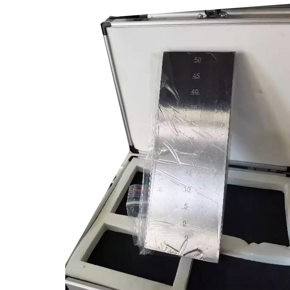 VTSYIQI Double-Chanel Grind Gauge Scraper Fineness Meter with 2 Scrapers Scale Range 0-50μm Indexing Value 2.5μm High Quality Stainless Steel Inclination of the Groove 1:2000