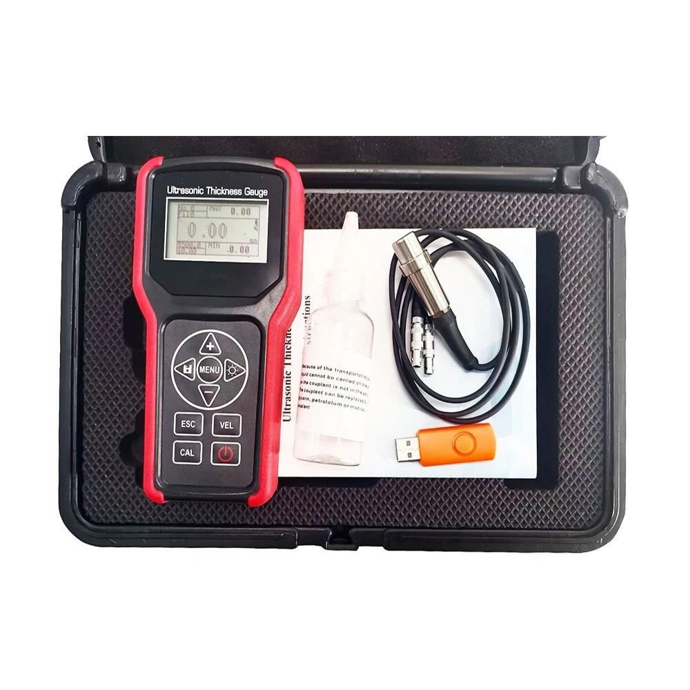 VTSYIQI Digital Ultrasonic Thickness Tester Gauge Meter for Metal Steel Cast Steel Aluminum Plastic Glass Fiber Glass Etc with Measuring Range 0.75 to 400 mm/0.03 to 15.74 Inch Resolution 0.1mm/0.01mm Storage Function
