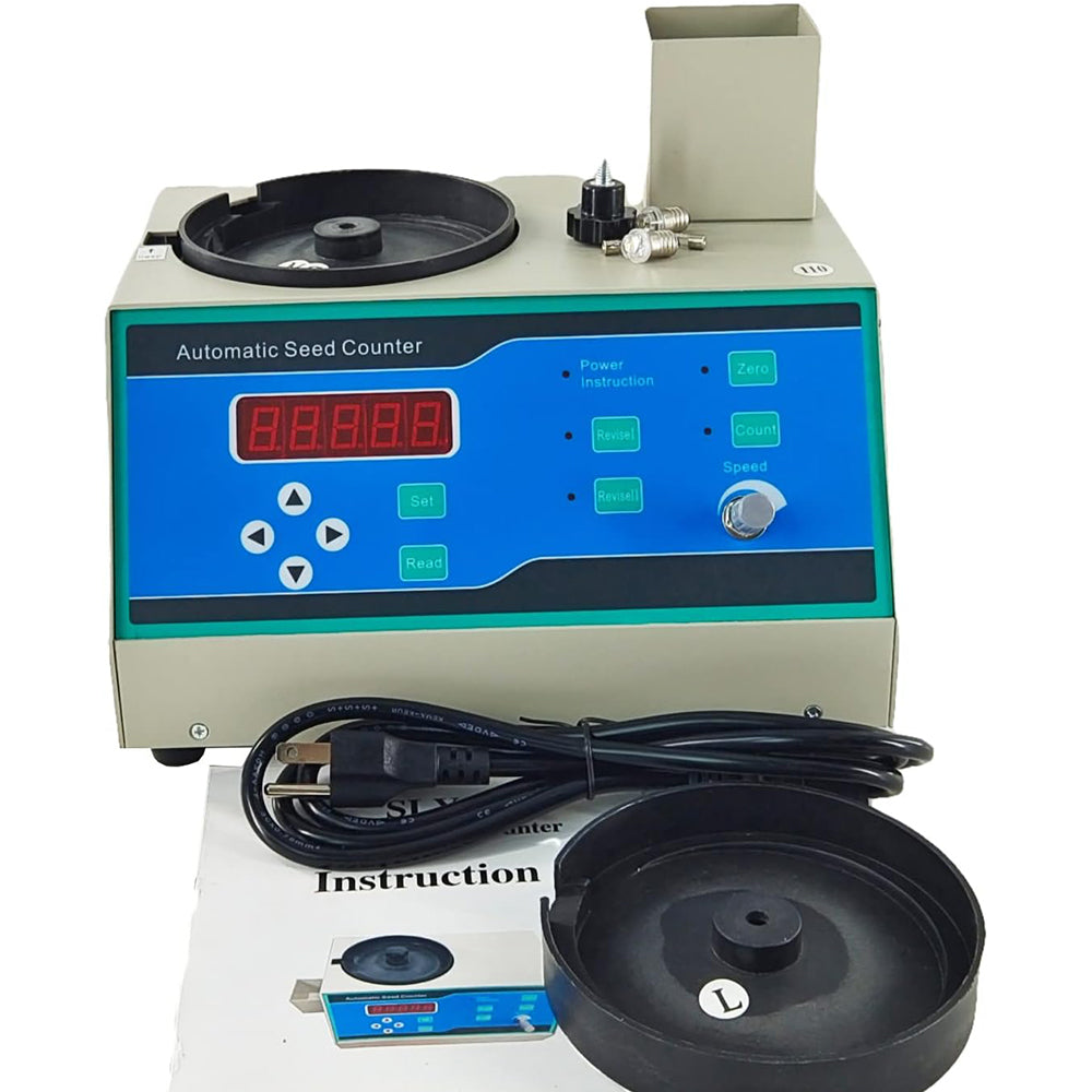VTSYIQI Automatic Seed Counter Large Medium Small Seeds Counting Machine with Accuracy Medium and Large Particles 2/1000 Small Particles 4/1000 Counting Capacity Five 1~99999 2 Sample Plates