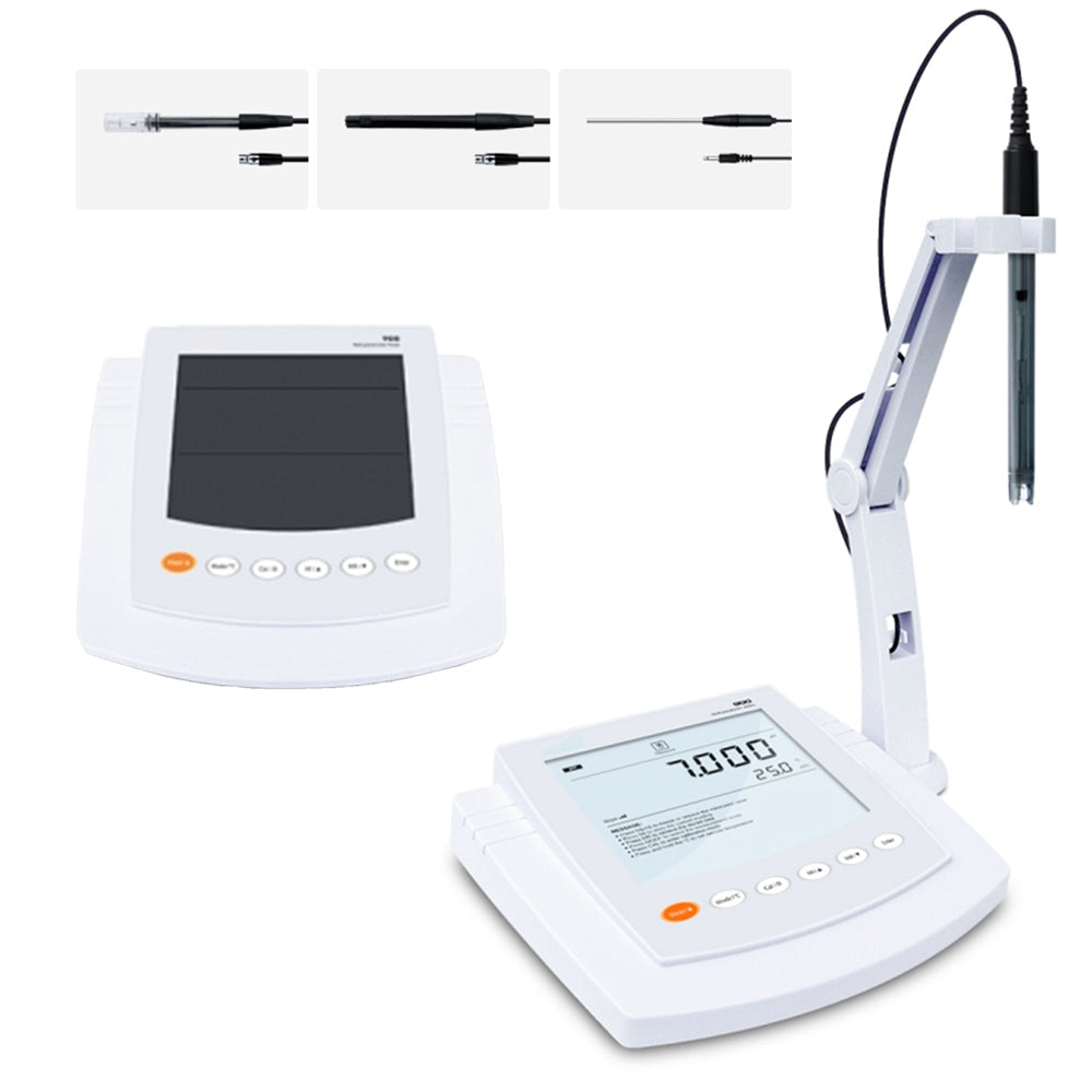 VTSYIQI Laboratory Multiparameter Water Quality Meter Analyzer with Conductivity Standard Solutions Conductivity Range 0 to 20.00,200.0,2000 µS/cm,20.00,200.0 mS/cm Manual/Auto-read Measurement Endpoint for pH mV ORP Conductivity TDS Salinity Resistivity