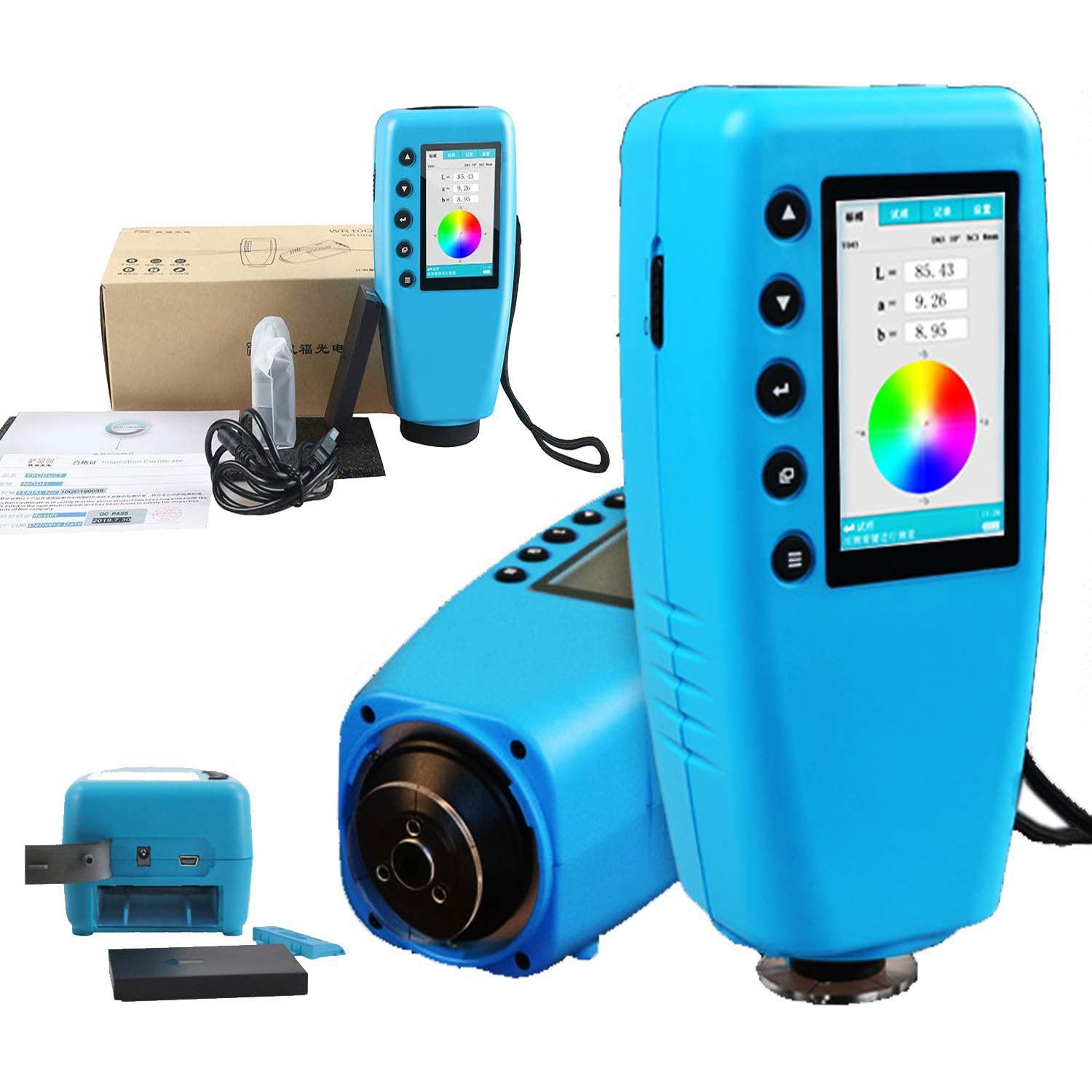 VTSYIQI Color Analyzer Colorimeter 4MM Color Difference Meter Tester with Color Space CIELAB Caliber 4mm Accuracy △E<0.03 for Coating Printing Auto Calibration Lithium Battery Dual Positioning