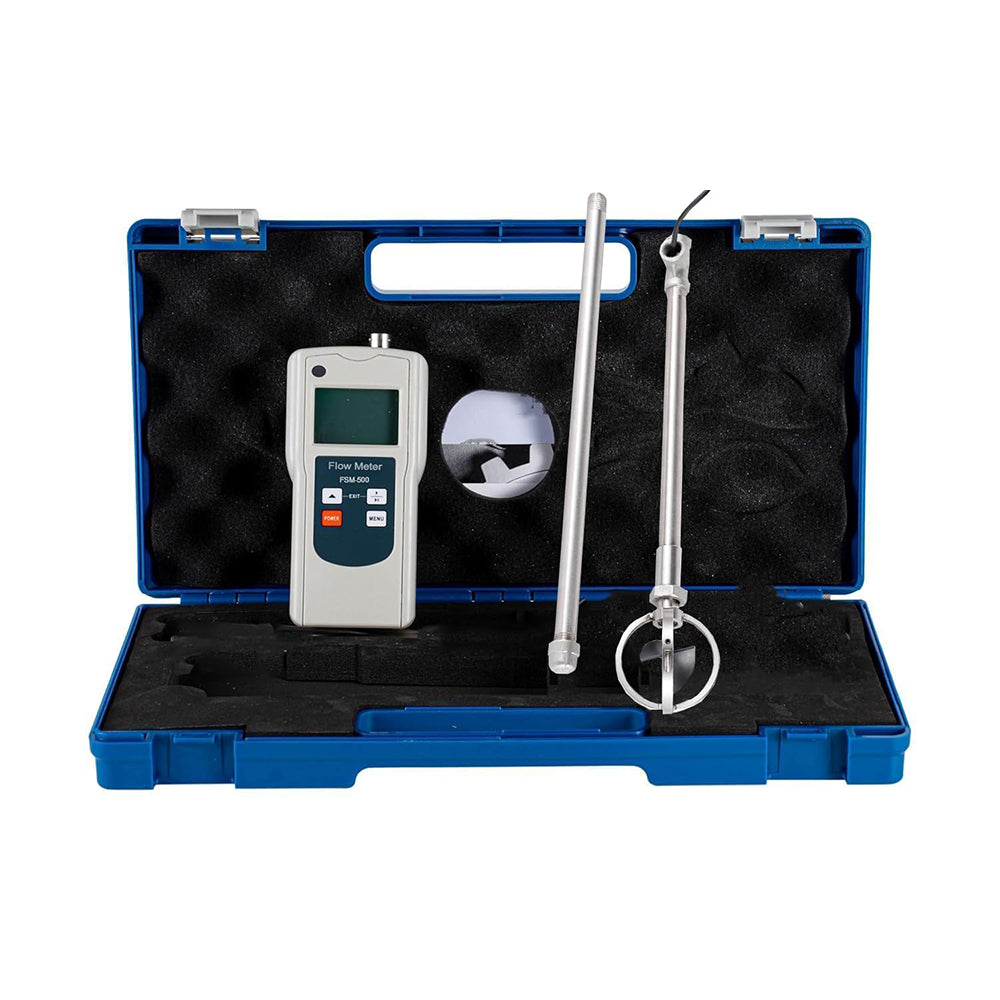 VTSYIQI Portable Water Velocity Meter Water Flow Speed Meter with Speed Range 0.01-5.00 m/s Temperature Range -10 ° C-50° C LED Backlight Current Measurement Error ≤1.5% LCD Display Pole Positioning Measurement Method