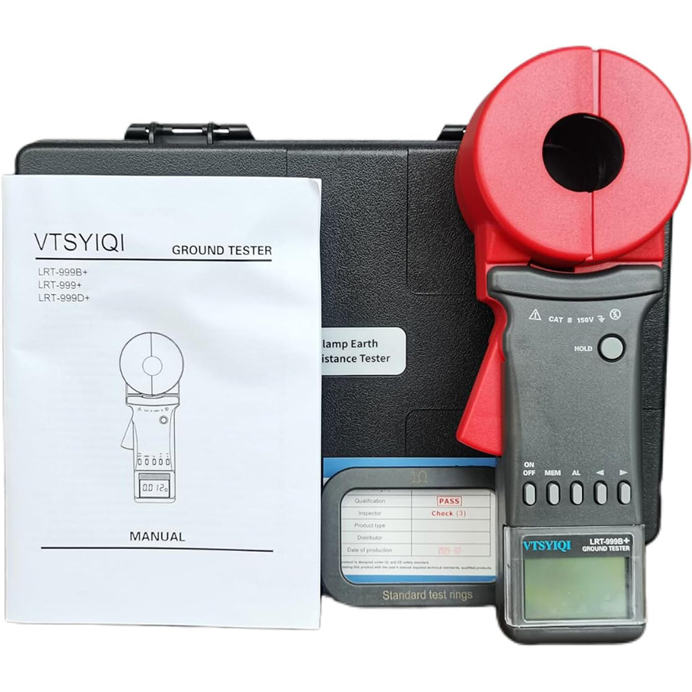 VTSYIQI Earth Resistance Meter Ground Resistance Measurement with Resistance Range 0.01Ω~200Ω Resistance Resolution 0.001Ω Alarm Threshold Setting Range Resistance 1Ω~199Ω for Earth Resistance Measurement