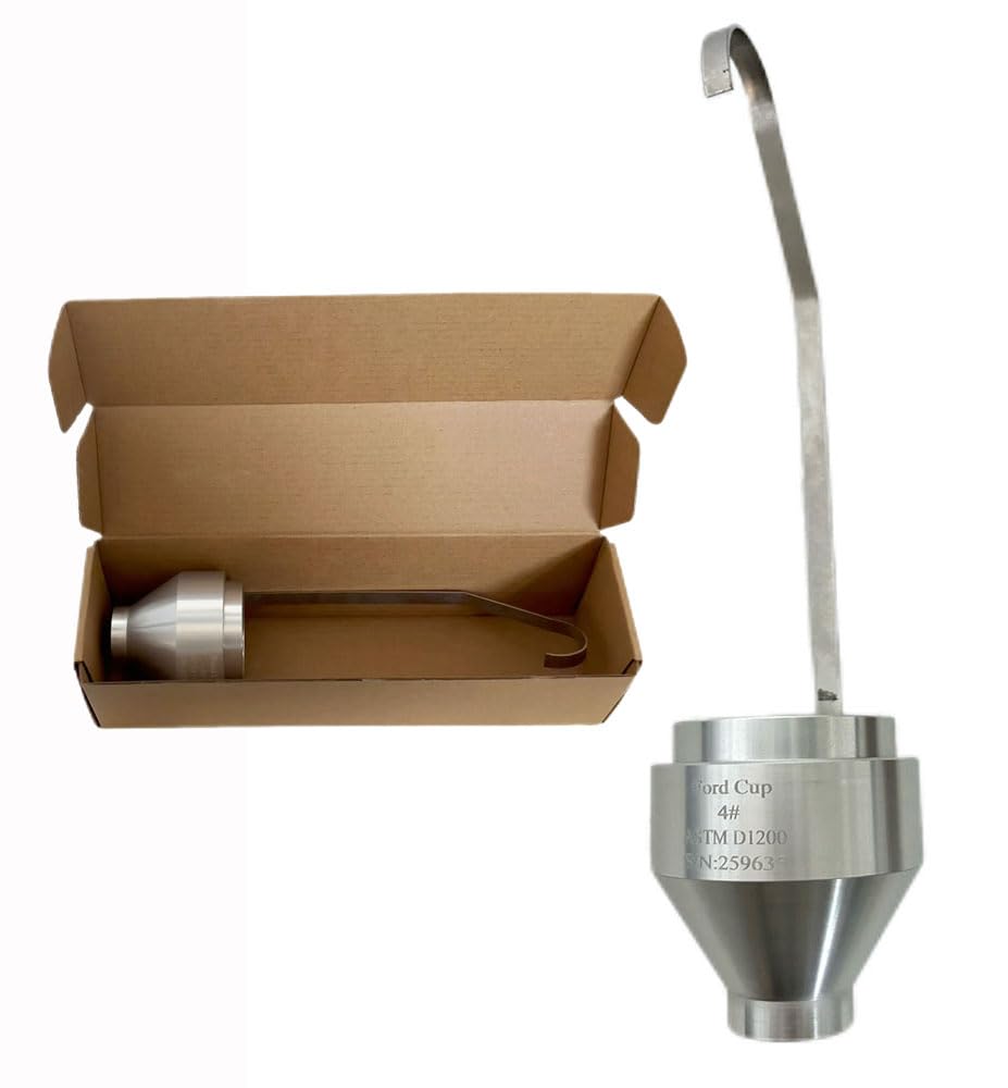 VTSYIQI Portable Ford Viscosity Cup #4 Viscosity Measuring Cup with Diameter of Hole 4.10mm ASTM D 1200 Standard Outflow Time 20-105 sec Cup Volume 100±1ml Measuring Range 70-370 CST