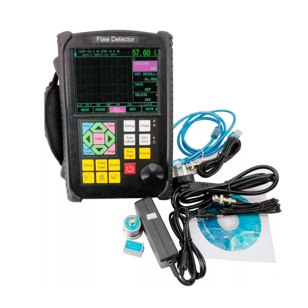 VTSYIQI Ultrasonic Flaw Meter Portable NDT Defectoscope Tester Equipment with D-Delay -20~+3400μs P-Delay 0~99.99μs Measuring Range 0~10000mm Frequency Range 0.5~15MHz Sound Speed 1000~15000m/s