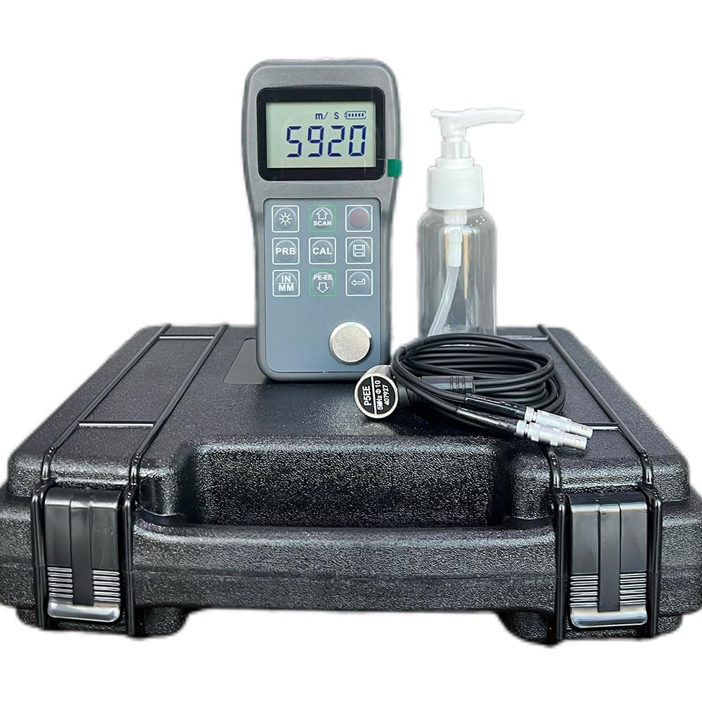VTSYIQI Multi Mode Ultrasonic Thickness Gauge Coating Paint Thickness Meter with 0.65 to 600mm 0.025 to 23.62inch 3-30mm 0.118 to 1.181inch P-E and E-E Echo-Echo Mode Single Point Mode