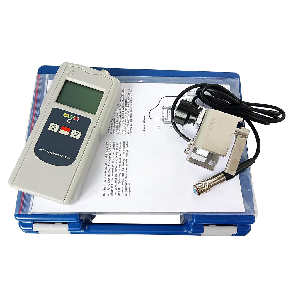 VTSYIQI Digital Belt Tension Meter Belt Tension Tools with Measuring Range 0-750N/0-120lb/0-77Kg/0-114Seems for Automotive Textiles Wire and Cable Metal Wire Plastic Film Paper Printing Film Industries Etc