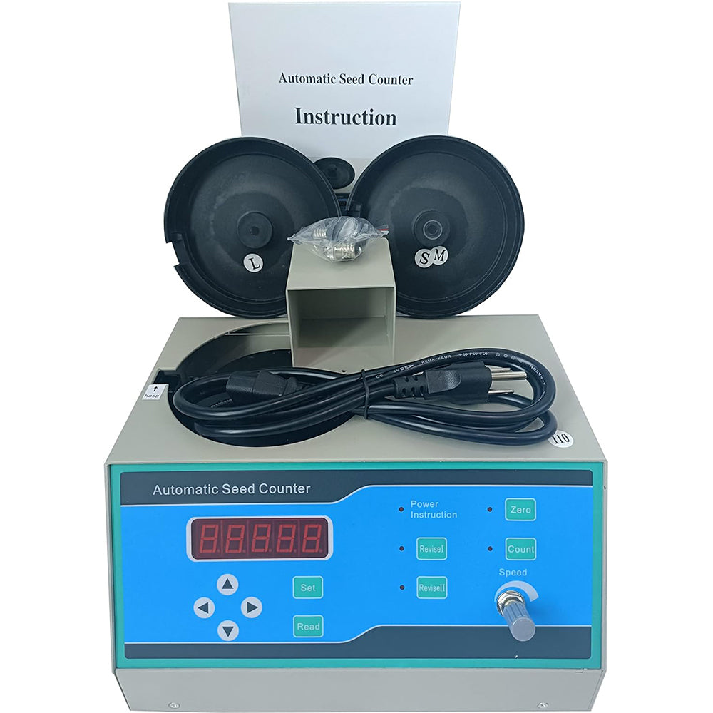 VTSYIQI Automatic Seed Counter Counting Machine with Adjustable Speed for Various Shapes Seeds Large Medium and Small Seeds LED Display