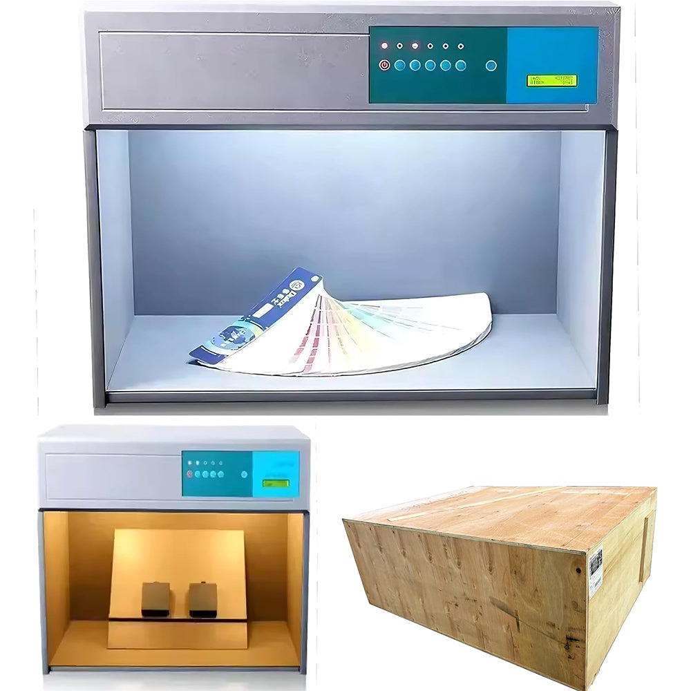 VTSYIQI Digital Color Assessment Cabinet Color Matching Box with 4 Light Sources D65 TL84 UV F ASTM D1729 ISO3664 2 Voltages for Choosing 110V or 220V