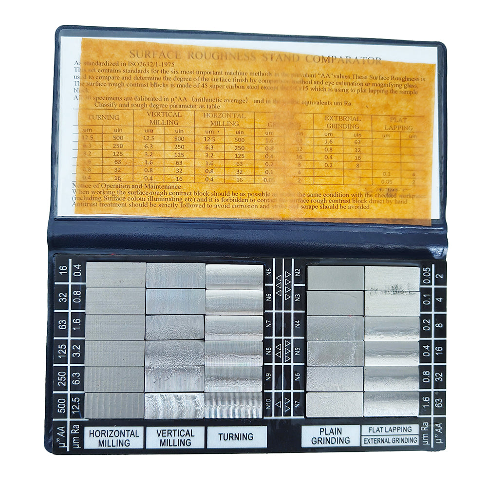 VTSYIQI Surface Roughness Standards Set 30Pcs Surface Roughness Comparators with ISO2632/I-1975 Standard Ra0.05-12.5um for Comparing and Determining The Degree of The Surface Finish