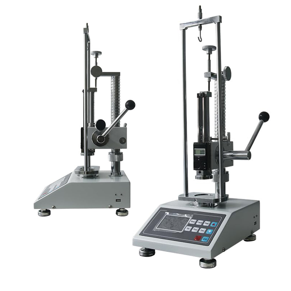 VTSYIQI Spring Pressure Tester Spring Load Testing Machine with Maximum Test Machine Load 150N/15KG/33Lb Minimum Resolution 0.01N/0.001KG/0.001Lb Platen Diameter 48mm for Measuring the Stretches and Compression Distortion Value of Spring