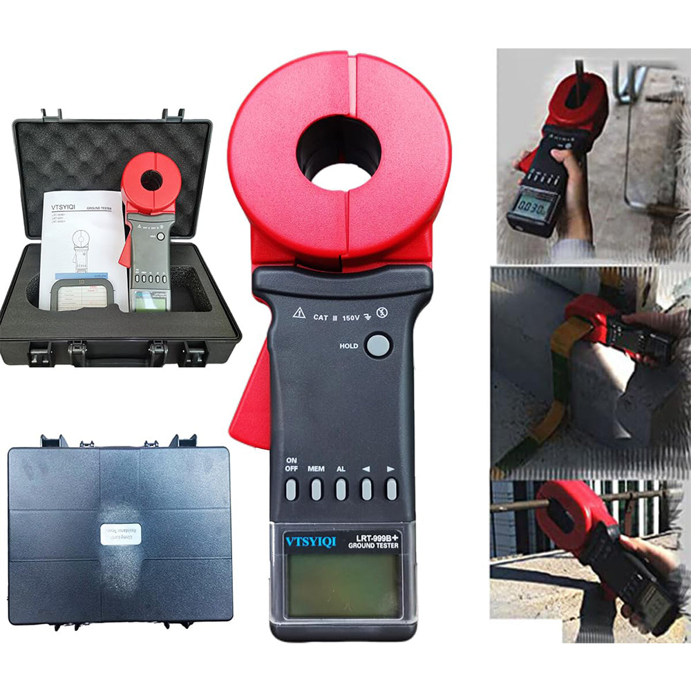 VTSYIQI Ground Resistance Measurement Earth Ground Resistance Testers for Earth Resistance Measurement Loop Resistance Measurement with Resistance Range 0.01Ω~200Ω Resistance Resolution 0.001Ω Alarm Threshold Setting Range Resistance 1Ω~199Ω