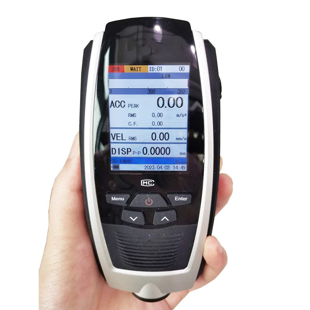VTSYIQI Vibration Meter Analyzer Vibrometer with Measure Range Acceleration(0.1~392) m/s Velocity(0.01~80) cm/s Displacement(0.001~10) mm Data Interface Bluetooth 2.0 Wireless Communication 5 Level Low-Pass Elliptic Filter