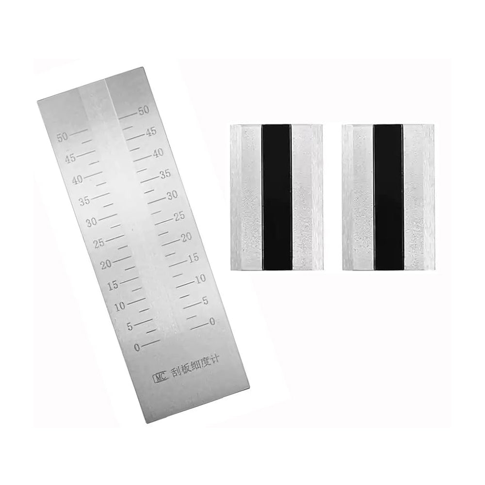 VTSYIQI Grindometer Professional Fineness of Grind Gauge with 2 Scrapers Stainless Steel Scale Range 0-50μm Indexing Value 2.5μm High Quality Stainless Steel Maximum Depth of Groove 50μm