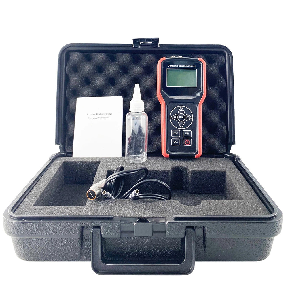 VTSYIQI Portable Ultrasonic Thickness Gauge Ultrasonic Thickness Measuring Instruments with Measuring Range 0.75 to 400 mm/0.03 to 15.74 Inch Resolution 0.1mm/0.01mm for Metal Steel Cast Steel Aluminum Plastic Glass Fiber Glass Etc
