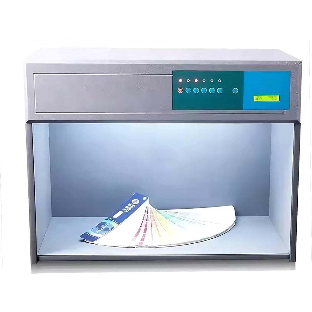 VTSYIQI Light Booth Color Assessment Cabinet Color Matching Cabinet Color Light Box with 4 Light Sources D65 TL84 UV F Voltage 110V or 220V ASTM ISO Standard
