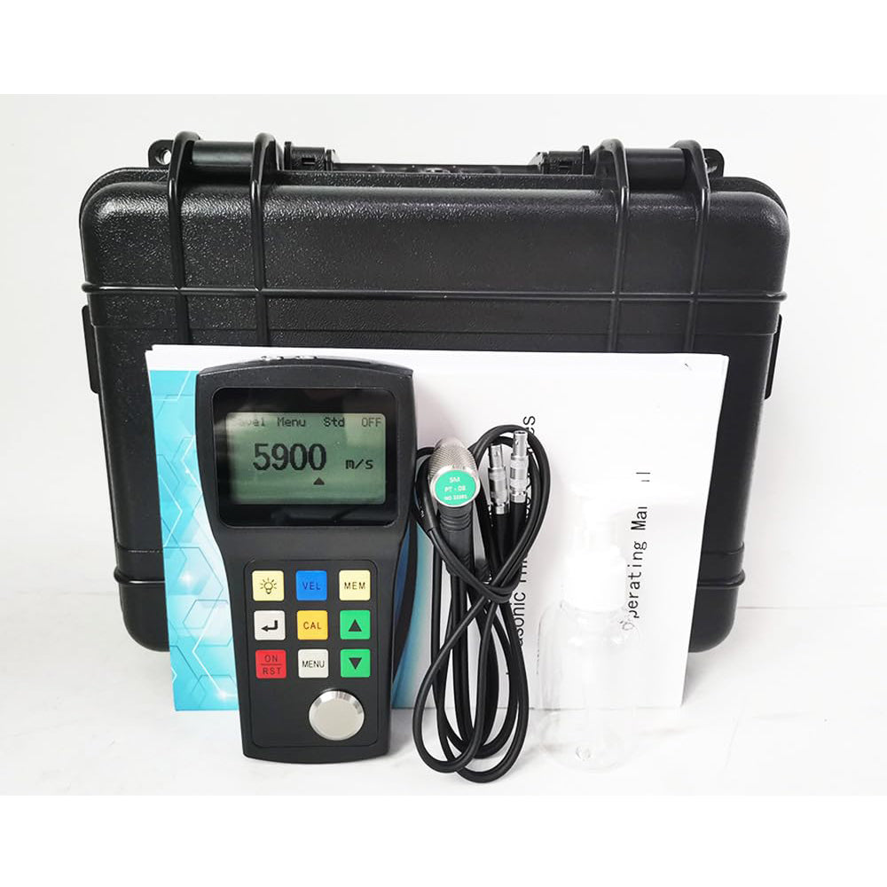 VTSYIQI Through Coating Ultrasonic Thickness Gauge Portable Ultrasonic Thickness Gauge Tester Meter with PT-08 Probe USB Interface PT08 Measuring Range 0.8mm~100mm Resolution 0.1 mm or 0.001 in