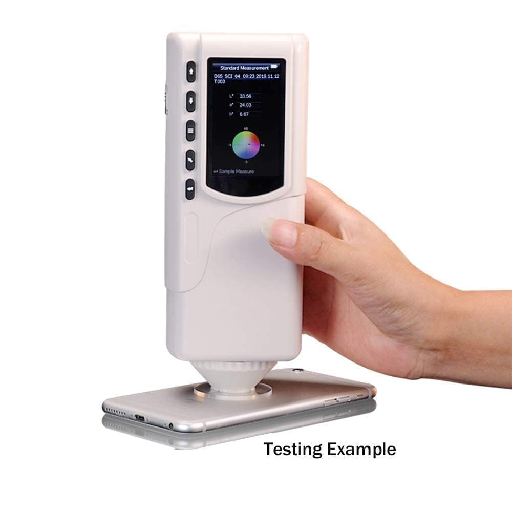 VTSYIQI Handheld Colorimeter Color Difference Meter with Illuminating/Viewing Geometry 8°/d TFT 2.8 inch Screen Repeatability ΔE ≤ 0.03 Built-in White Plate Parameters