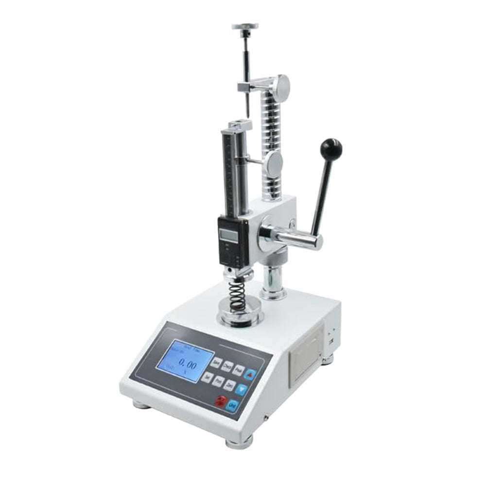 VTSYIQI 300N Spring Tester Spring Load Testing Machine with Maximum Test Machine Load 300N/30KG/65Lb Minimum Resolution 0.01N/0.001KG/0.001Lb Measurable Maximum Free Length of Spring 150mm Indication Error +/-1% Three Measurement Units(N/KG/Lb)