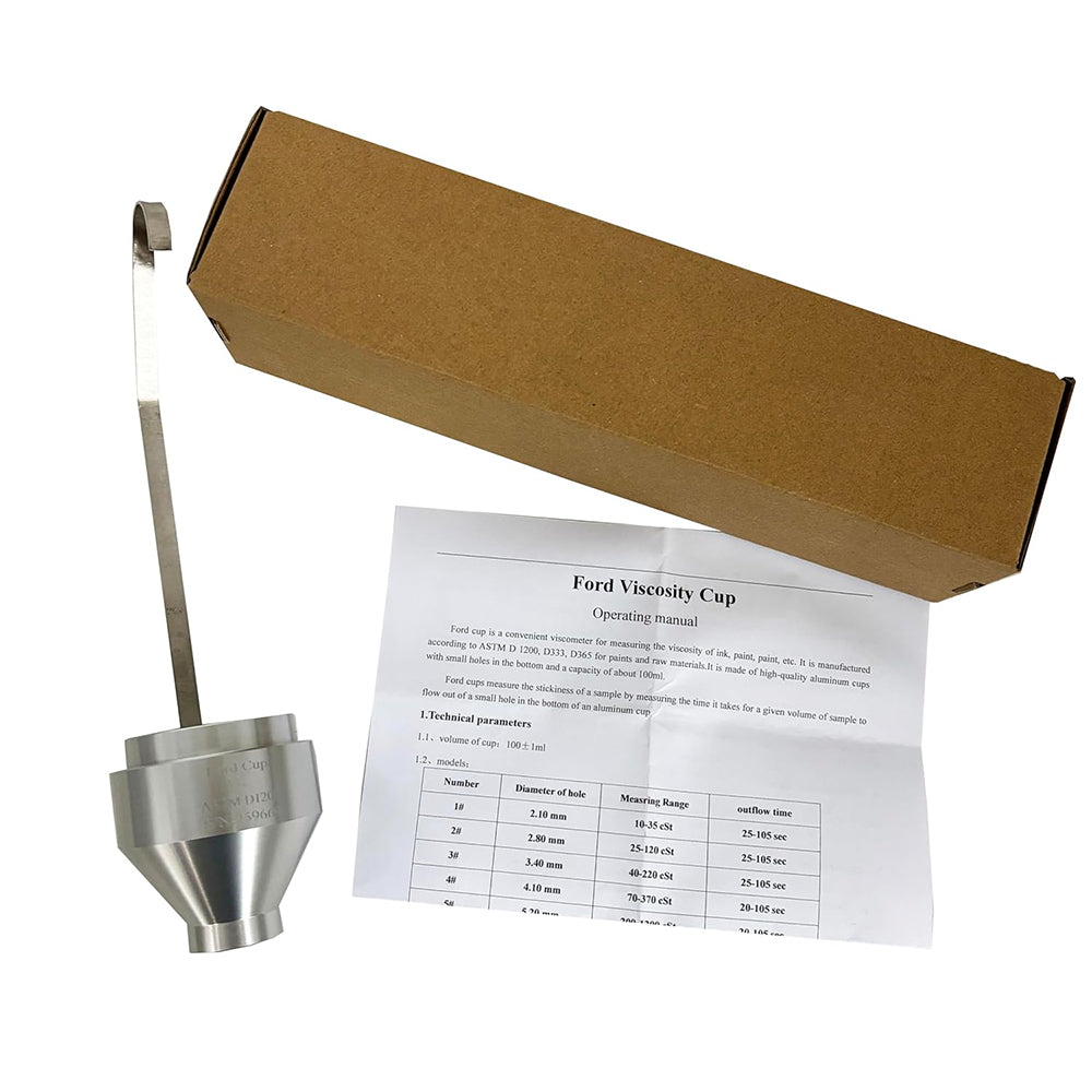 VTSYIQI NO.1 Ford Flow Cup Viscosity Flow Cup with Carrying Shelf Hole Diameter 2.10 mm Measuring Range 10-35 CST Outflow Time 25-105 sec ASTM D 1200 Standard
