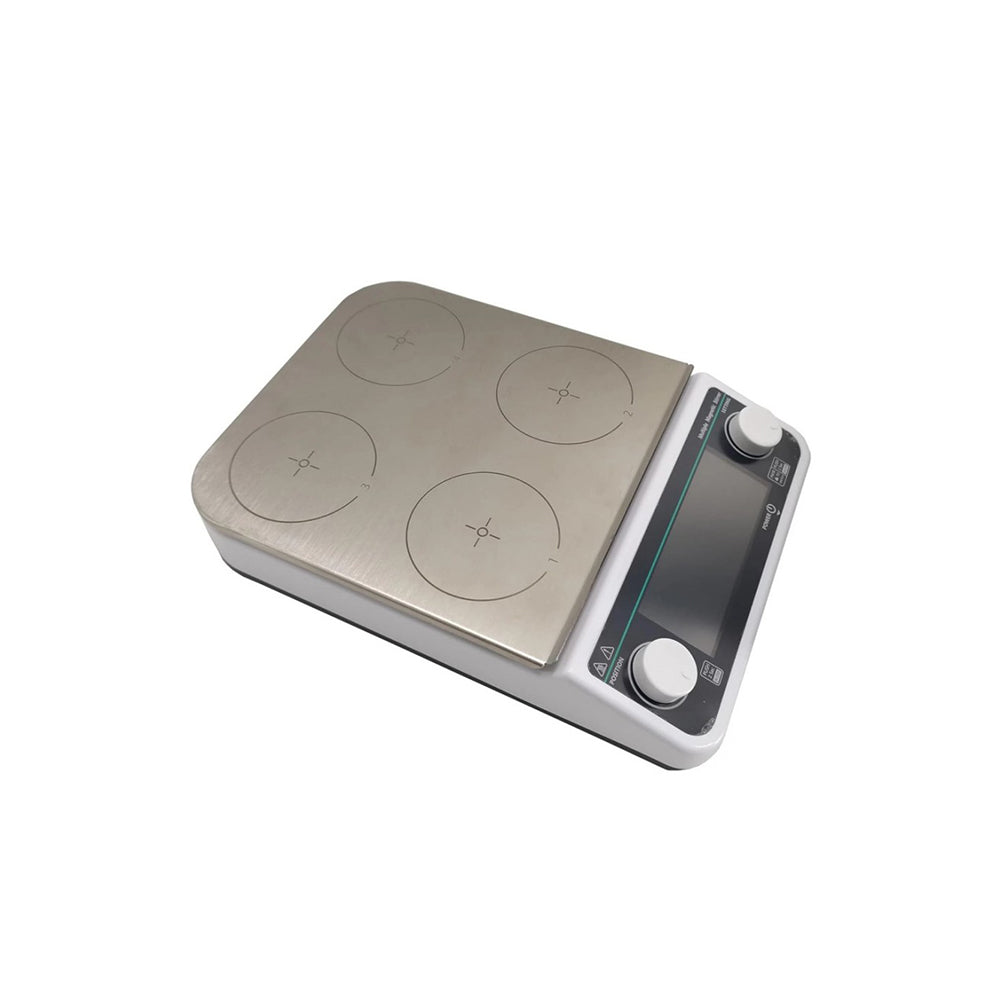 VTSYIQI Magnetic Stirrer with Hot Plate 4 Position Magnetic Stirrer with Speed Range 50-1200rpm Maximum Mixing Volume 4*500ml Maximum Countertop Temperature 120 °C Brushless Motor 304 Stainless Steel Work Plate