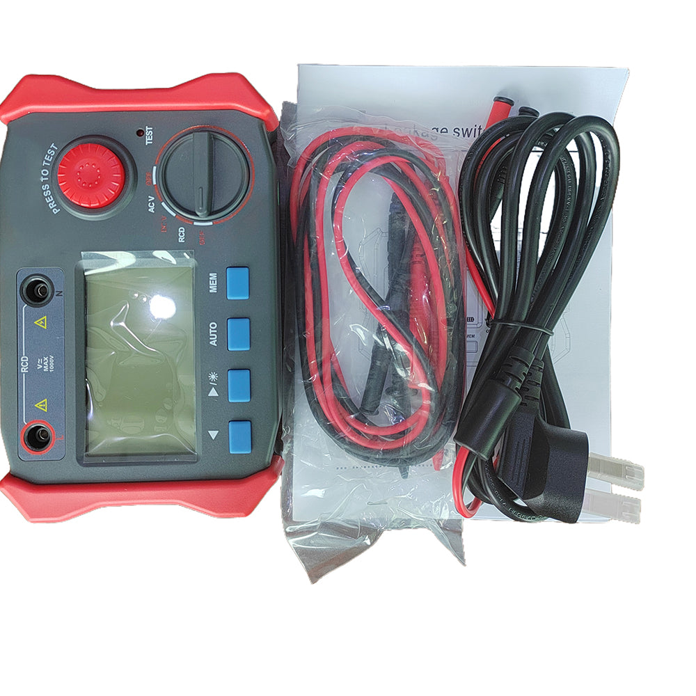 VTSYIQI Leakage Switch Tester Leakage Protector Tester Detector with LCD Backlight Display DC Voltage Range 1.0 to 1000V AC Voltage Range 1.0 to 750V Manual Automatic Dual Mode
