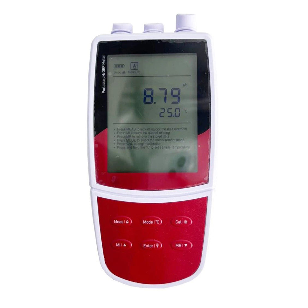 VTSYIQI Portable pH Meter Digital Water pH Analyzer with Standard Calibration Solution Range -1999.9 to 1999.9 mV Stores Up to 500 Data Sets Accuracy ±0.2 mV Setup Menu Contains 9 Options Manual/Auto-read Measurement Endpoint
