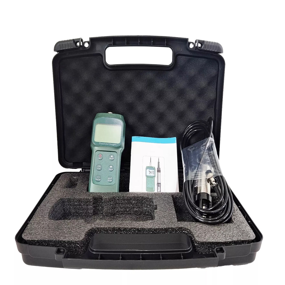 VTSYIQI Portable Fluorescence Dissolved Oxygen Meter Fluorescence Dissolved Oxygen Tester with Accuary ±3.0% FS Resolution 0.1 mg/L DO Measuring Range 0.0~15.0 (mg/L)/0~119.9% 99 Pen Data Storage