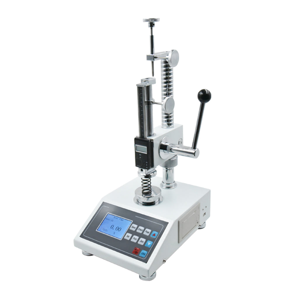 VTSYIQI 20N Spring Tester Digital Spring Tester with Maximum Test Machine Load 20N/2KG/4.5Lb Minimum Resolution 0.001N/0.0001KG/0.0001Lb Platen Diameter 34mm Three Measurement Units(N/KG/Lb) Indication error +/-1% for Test Extension and Compression Force