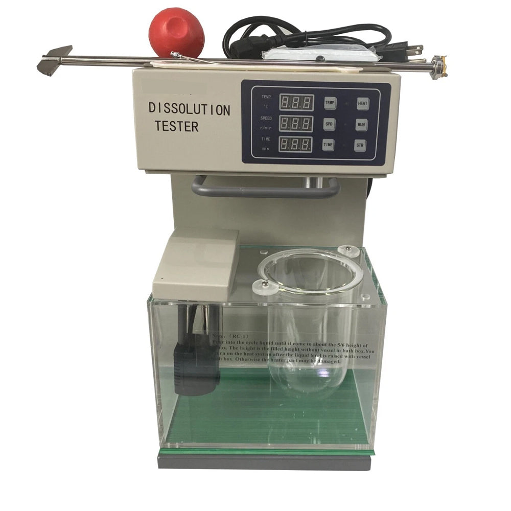 VTSYIQI Tablet Dissolution Testing Instruments Dissolution Tester with Basket Swing Range ±1mm Paddle Oscillation Range ±0.5mm Speed Range 20-200rpm Speeding Accuracy ±2rpm One Cup and One Lever