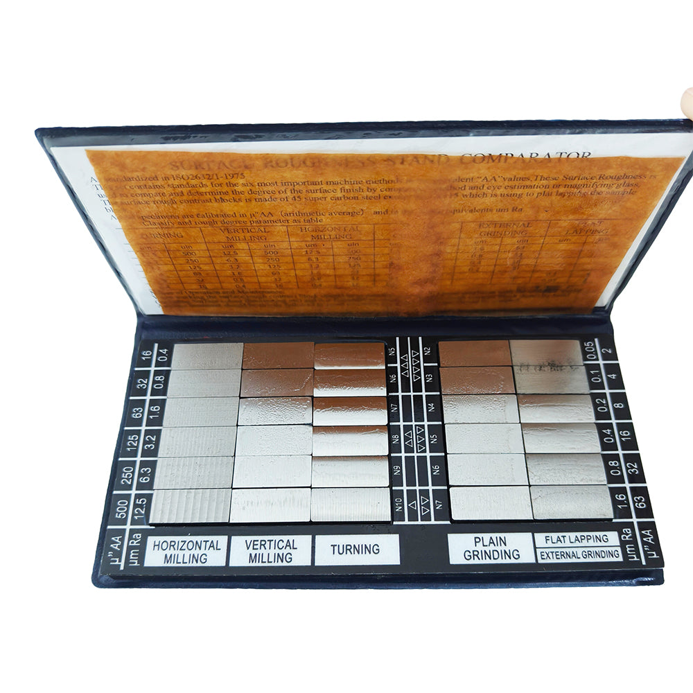 VTSYIQI 30Pcs Surface Roughness Comparators Surface Roughness Standards with Ra0.05-12.5um ISO2632/I-1975 Standard for Comparing and Determining The Degree of The Surface Finish