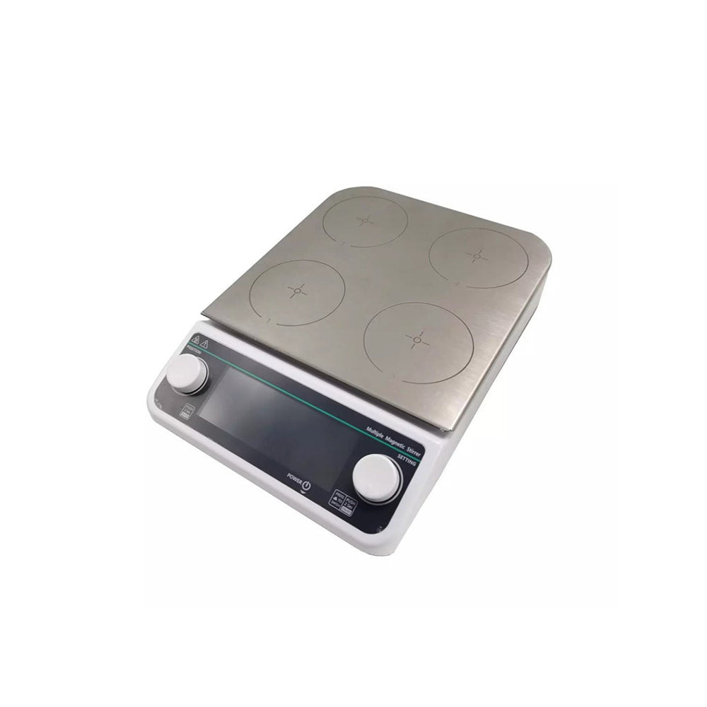 VTSYIQI Magnetic Hotplate Stirrers Hot Plate 4 Position Magnetic Stirrer with Maximum Mixing Volume 4*500ml 304 Stainless Steel Work Plate Maximum Countertop Temperature 120 °C Speed Range 50-1200rpm LCD Liquid Crystal Display