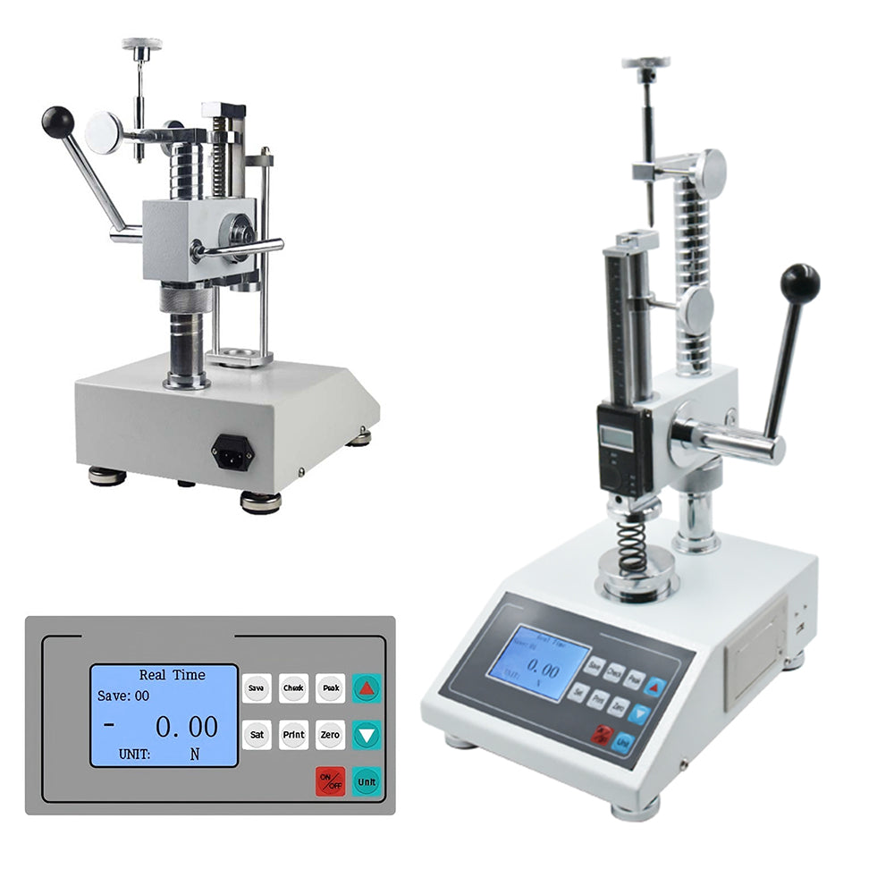 VTSYIQI 30N Spring Tester with Maximum Test Machine Load 30N/3KG/6.5Lb Minimum Resolution 0.001N/0.0001KG/0.0001Lb Measurable Maximum Free Length of Spring 80mm Displacement Scale Travel 60mm for Test Extension and Compression Force