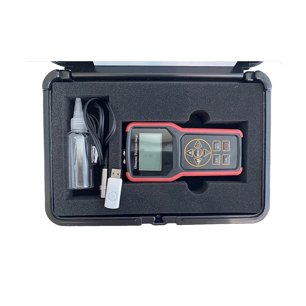 VTSYIQI Ultrasonic Thru-Coating Thickness Gauge Meter Tester Under Painting Ultrasonic Thickness Gauge with 1000 Values Data Storage PE And EE Mode Measuring Range PE Model 0.75 to 400 mm EE Model 0.75 to 25mm