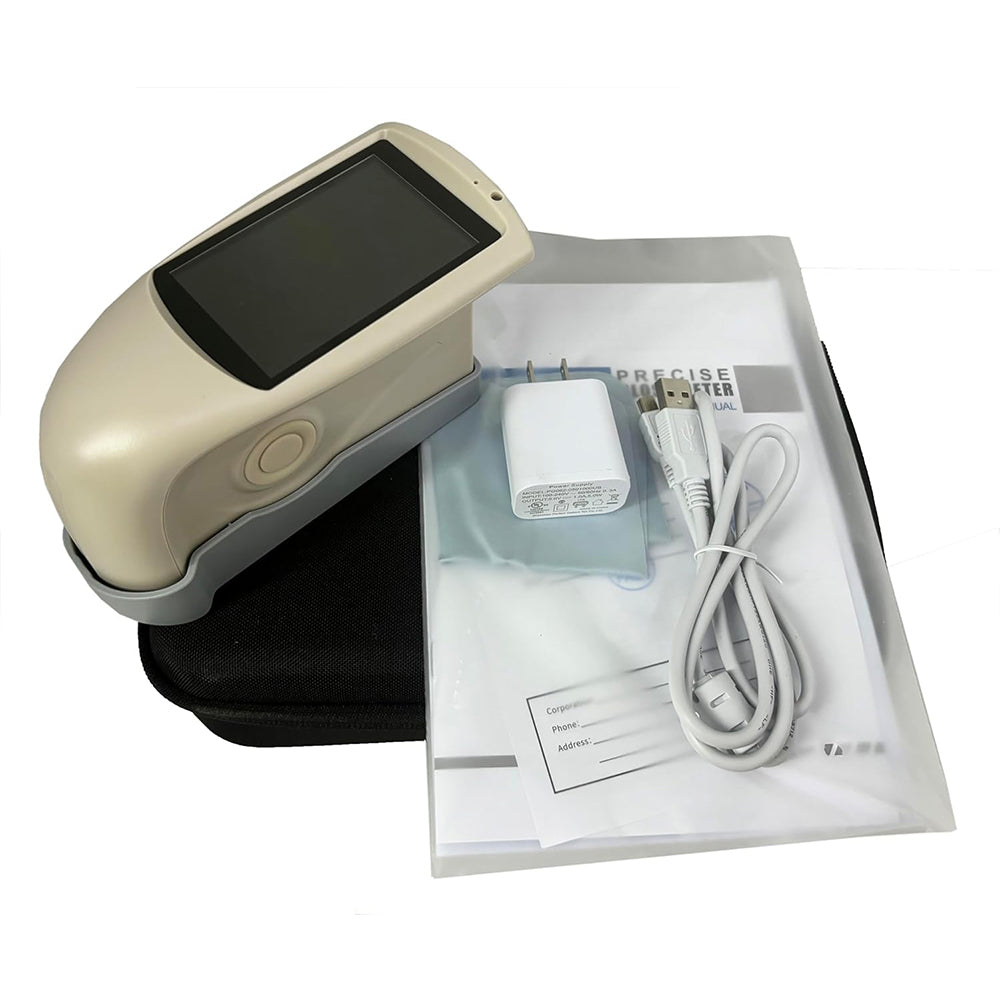 VTSYIQI Tri-angle Gloss Meter 20 60 85 Multi-angle Gloss Meter with Measuring Range 20°:0~2000GU 60°:0~1000GU 85°:0~160GU Errors ±1.2 ± 1.2% Measuring Time 1.0s Save Over 5000 Data for Plastic Paper Hardware Industries Etc