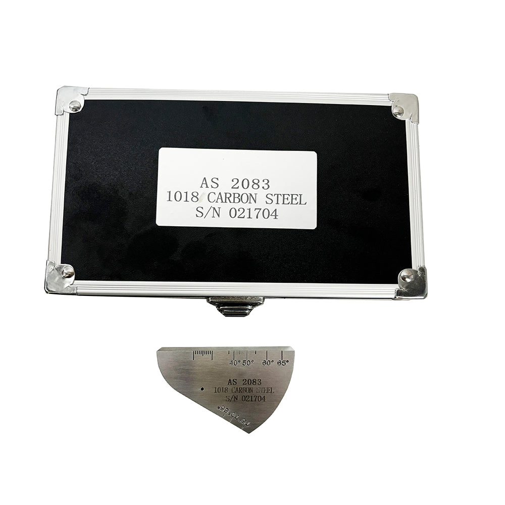 VTSYIQI Ultrasonic Flaw Detector Calibration Test Block NDT Testing Ultrasonic Calibration Test Block with Thickness 20mm Hole Diameter 1.5mm 1018 Carbon Steel Based on BS2704 and ISO 7963 Engraved Reference Mark Scales from 35 to 75 Degrees