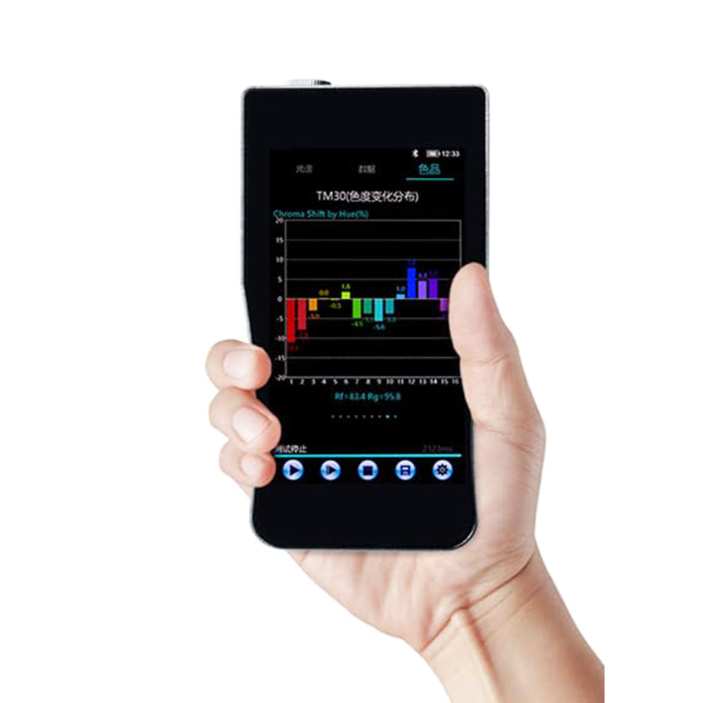 VTSYIQI Handheld Spectrometer Spectral Illuminometer with 5-inch Touch Screen Wavelength Range 380nm~780nm Photometric linearity±0.3% High Precision CCD Sensor Spectral Bandwidth 2nm 5-inch Touch Screen Photosensitive Surface Ф10mm