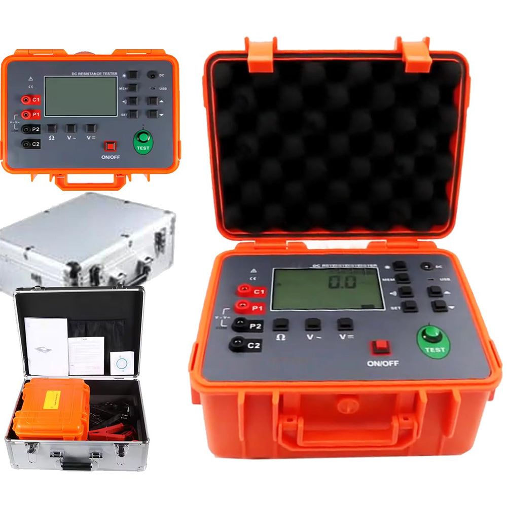 VTSYIQI Equipotential Tester DC Grounding Resistance Tester Equipotential Bonding Resistance Tester with DC Resistance Range 0.0001Ω~30.00KΩ Four Wire Test Method Test Current ≥1A DC Voltage Range 0.0V~1000V AC Voltage Range 0.0V~750V