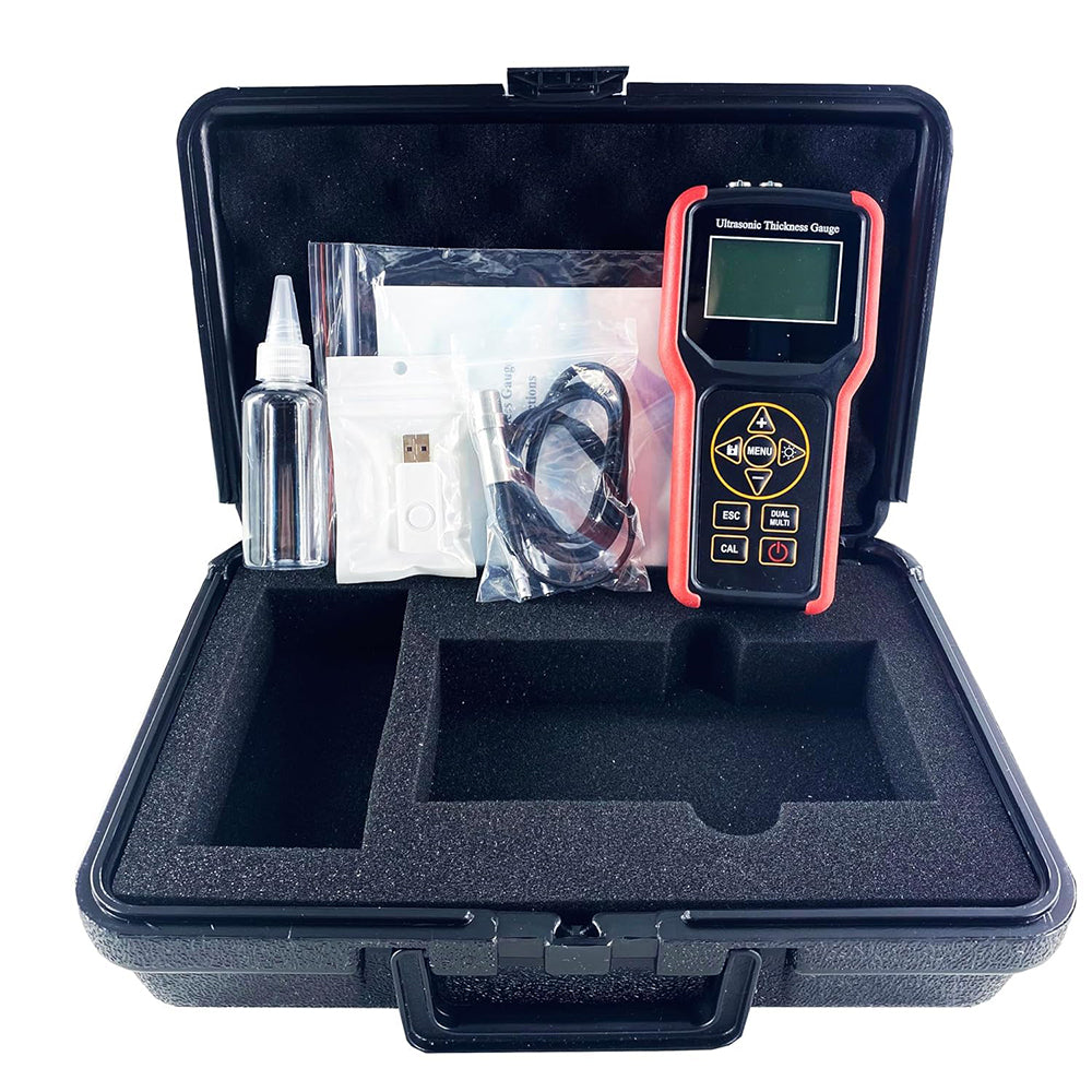 VTSYIQI Through Coating Ultrasonic Thickness Gauge Thru-Paint Ultrasonic Thickness Gauges with PE And EE Mode Measuring Range PE Model 0.75 to 400 mm EE Model 0.75 to 25mm Resolution 0.1mm/0.01mm