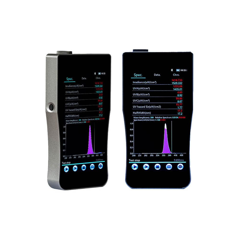 VTSYIQI Handheld UV Spectrometer Portable Ultraviolet Spectral Color Illuminance Meter with Touch Screen Type-C Communication Interface Wavelength Range 200~400nm File Saving Format Source File/PDF/EXCEL