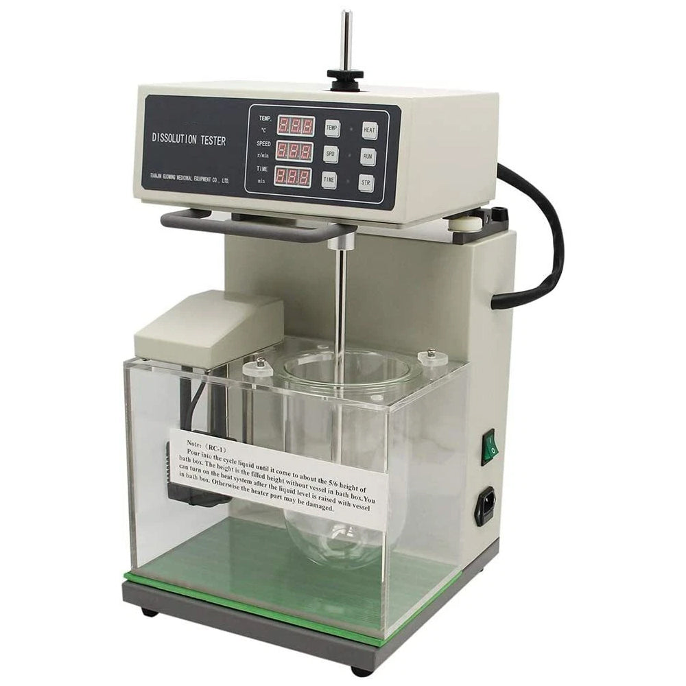 VTSYIQI Tablet Dissolution Machine Dissolution Rate and Degree Detector with Automatic Intelligent Control of Temperature Speed and Time Parameters Speed Range 20-200rpm One Cup and One Lever Automatic Detection Automatic Diagnosis