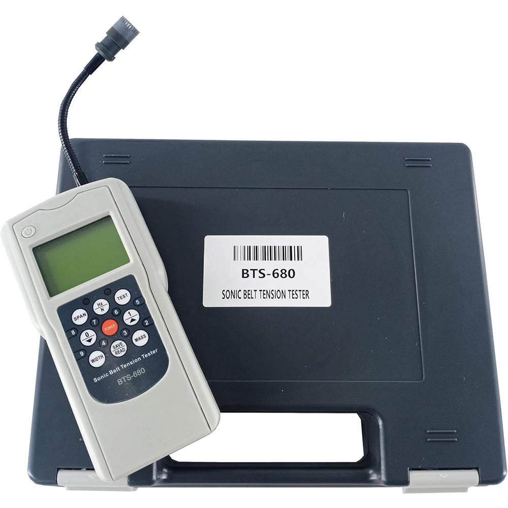 VTSYIQI Sonic Belt Tension Tester Sonic Belt Tensioner for Measuring Transmission Belt Vibration Frequency with LCD Display Adjustable Probe Automatic Shutdown Measuring Range 10HZ-680HZ