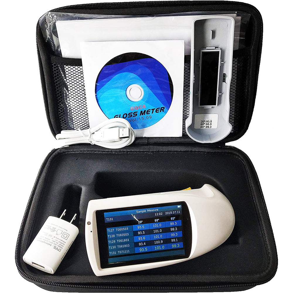 VTSYIQI Tri-angle Gloss Meter Multi-Angle Gloss Meter - 20° 60° and 85° Angles with Connect to PCMeasuring Area (mm) 20°: 10x10 60°: 9x15 85°: 5x36 Errors±1.5 ± 1.5% Measuring Range 20°:0~1000GU 60°:0~1000GU 85°:0~160GU